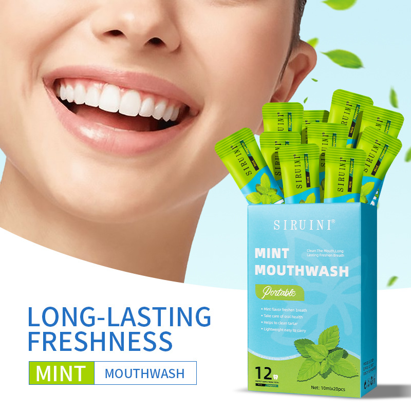 Teeth Whitening Mouthwash - 20 pièces rince-bouche jetable sans alcool