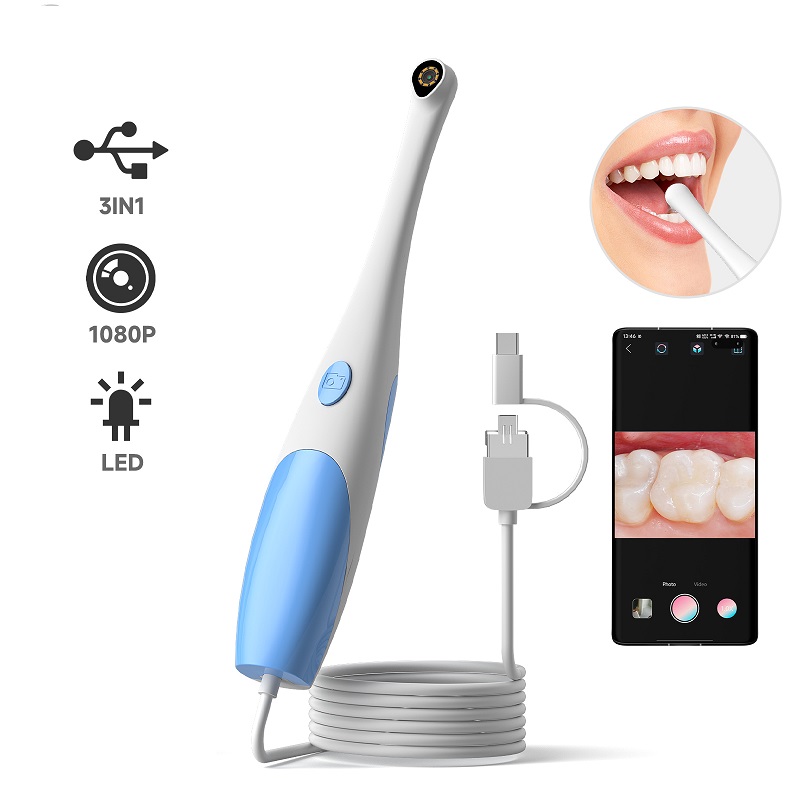 Teeth Whitening Video - Endoscope buccal TYPE-C, caméra vidéo portable