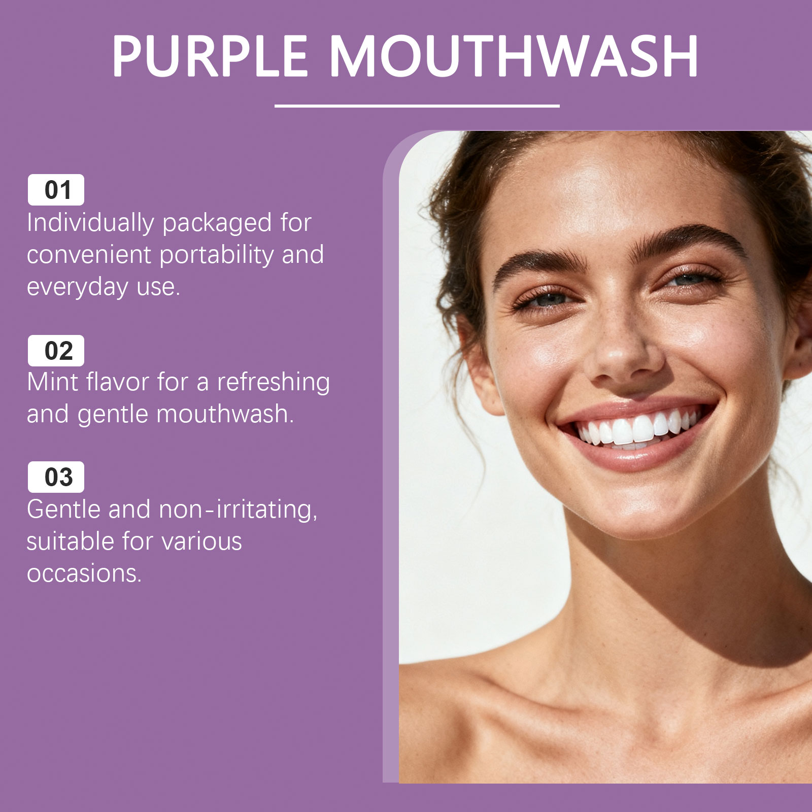 Bandes de bain de bouche viole - Teeth Whitening Promotion avis et prix